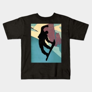 Snowboarding Dude, morning light Kids T-Shirt